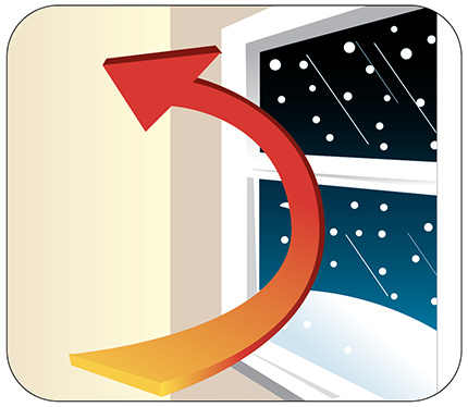 Anlin QuadraTherm heat reflect back inside the home